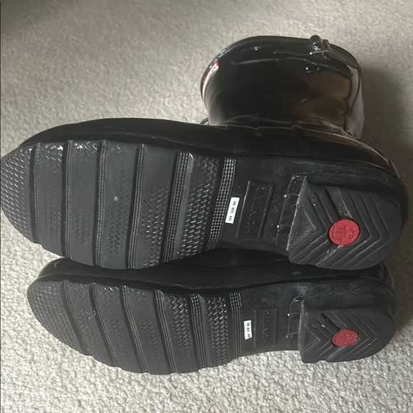 Hunter Glossy Black Waterproof Boots Sz 8 - Picture 8 of 11